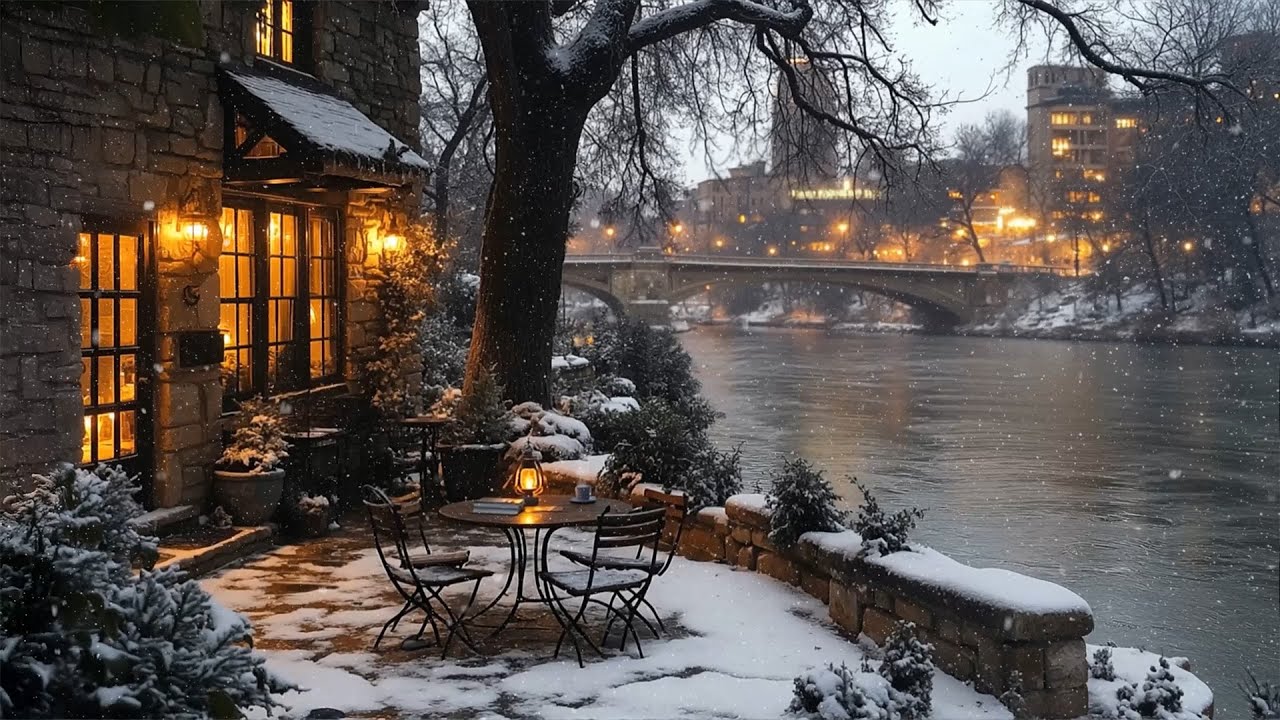 Gentle Snowfall at a Victorian Gothic Corner ❄️ Dark Academia Ambience for Writing and Reading