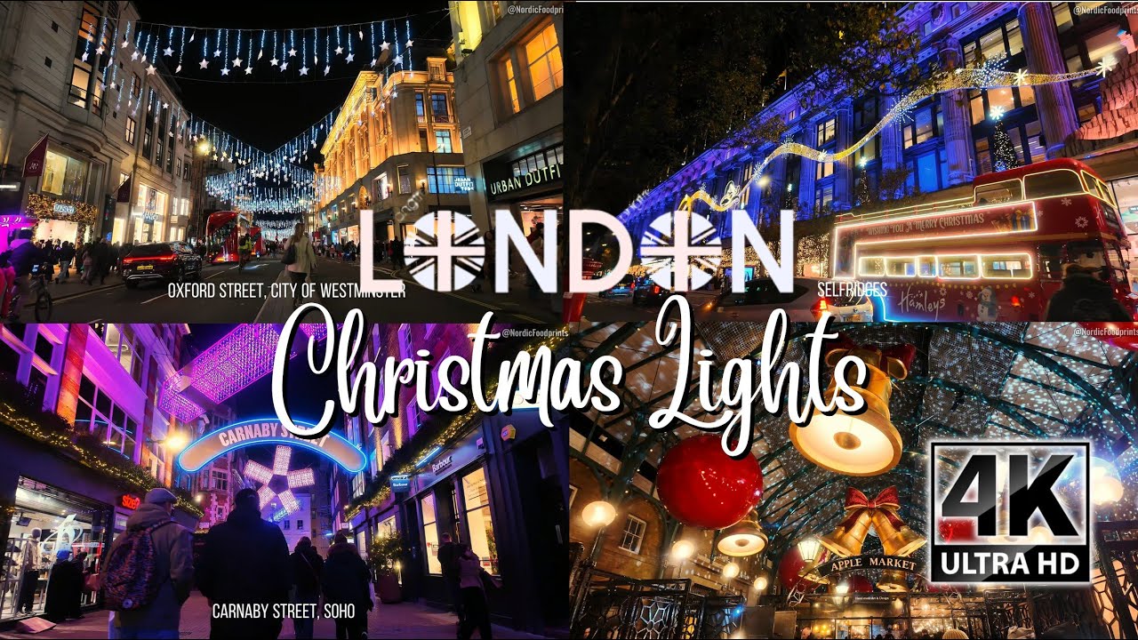 London Christmas Lights ✨ Walking Tour 🎄 2025 [Captions 🎧 Immersive] [4K]