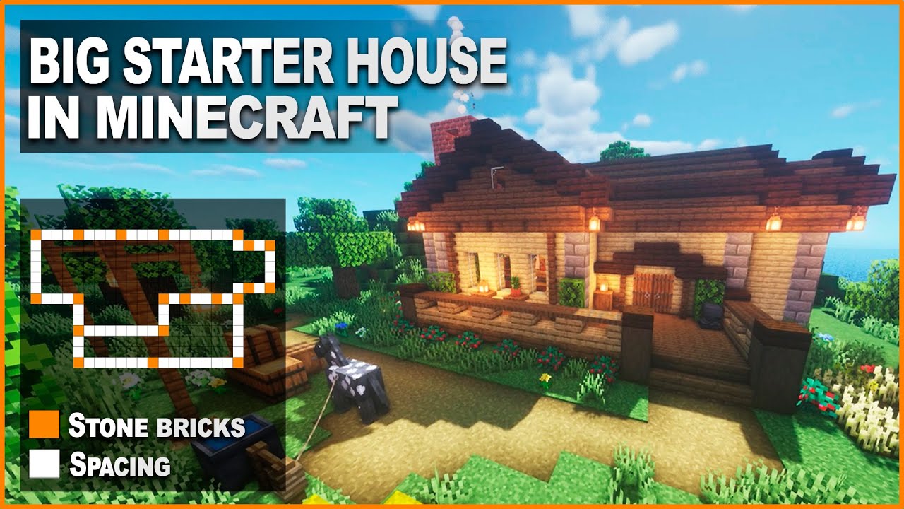 Minecraft: How to build a Big Starter House | Tutorial 1.16