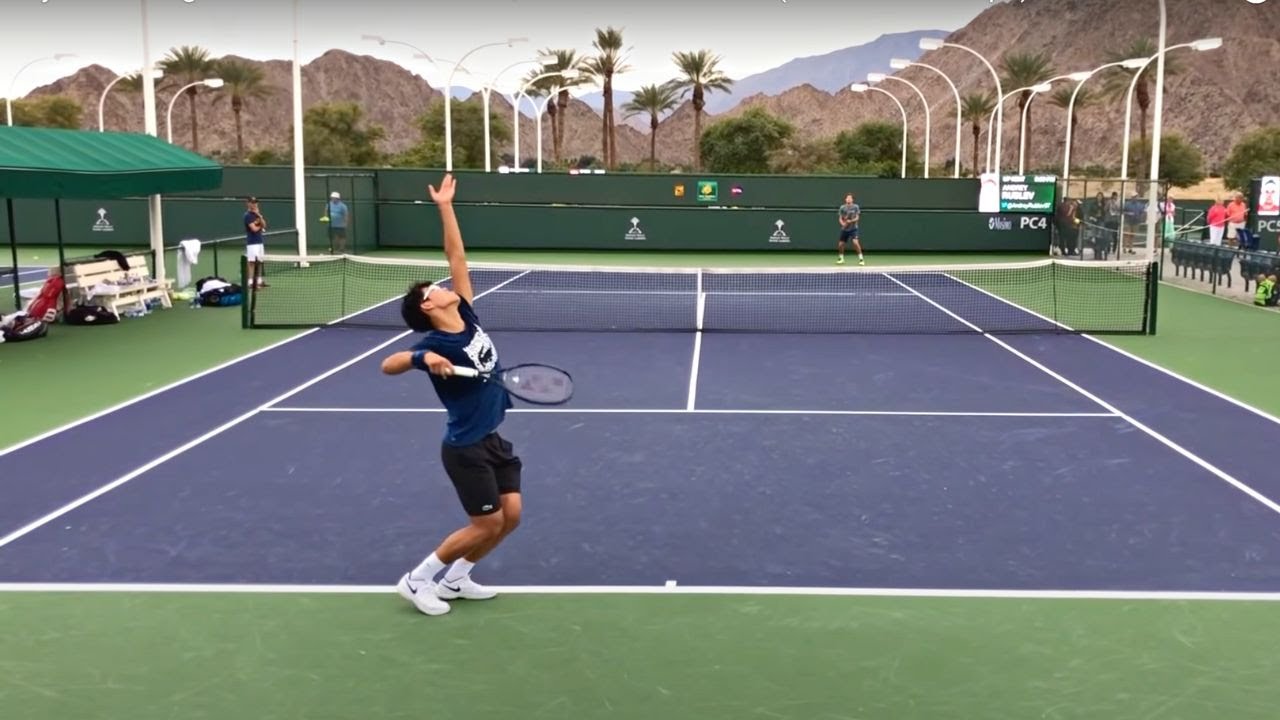 Hyeon Chung & Pablo Carreno Busta | IW Practice Points (Court Level 60fps)