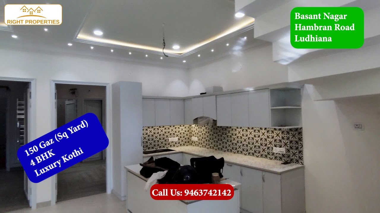 150 Gaz Luxury 4 bhk Kothi for sale Basant Nagar Hambran Road Ludhiana, Royal Look, Near GK Dairy