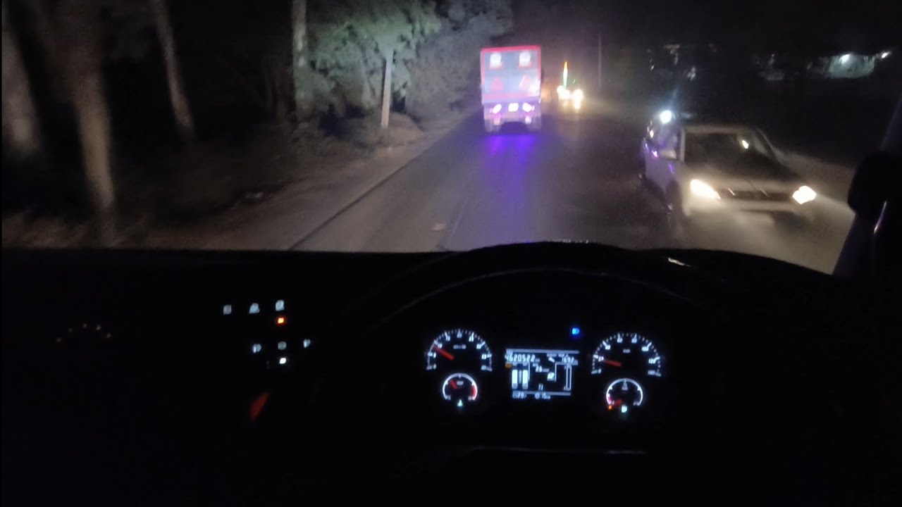 Heavy Truck Night Drive | Calm Dashboard View