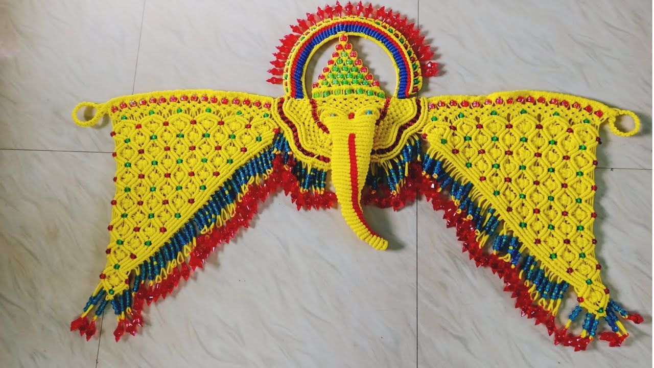 Macrame .How to make a Ganesha toran, macrame.Macrame ke Ganesha toran kase banaye. #macrame 