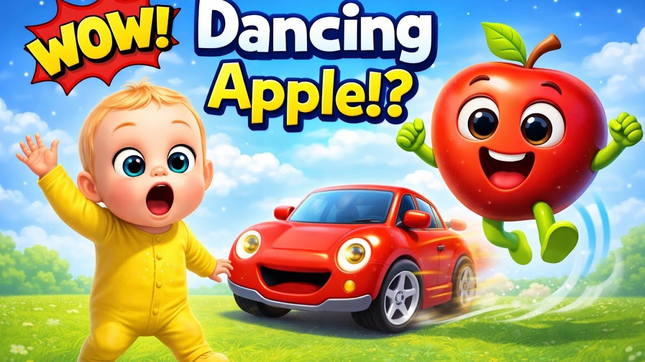 Apple Song 🍎 | Baby Apple Fun with Car 🚗 | Kids Songs