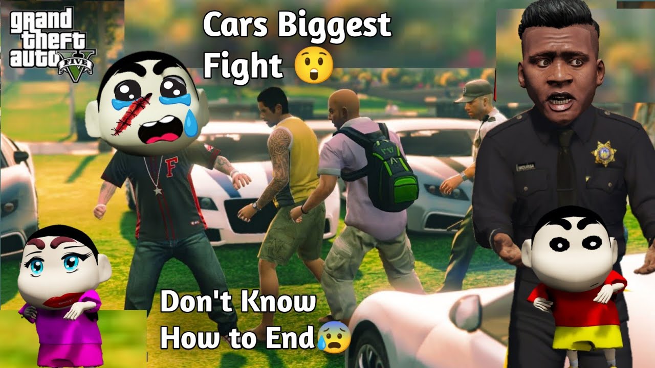 GTA 5: Car Fight In School By Bullies😭😰 Shinchan Angry 😡 Chop Injured 😭😭😰|| Ps Gamester||