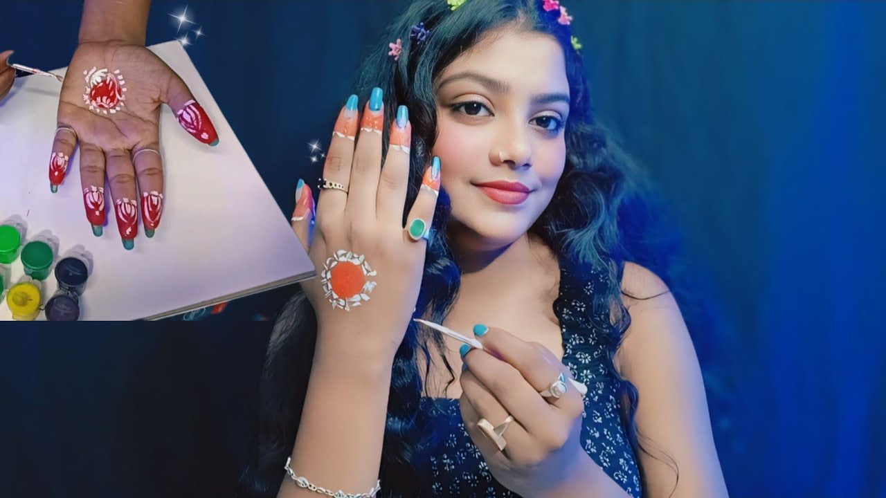 ASMR | Indian Weeding Traditional Hand Painting | 🎨😍