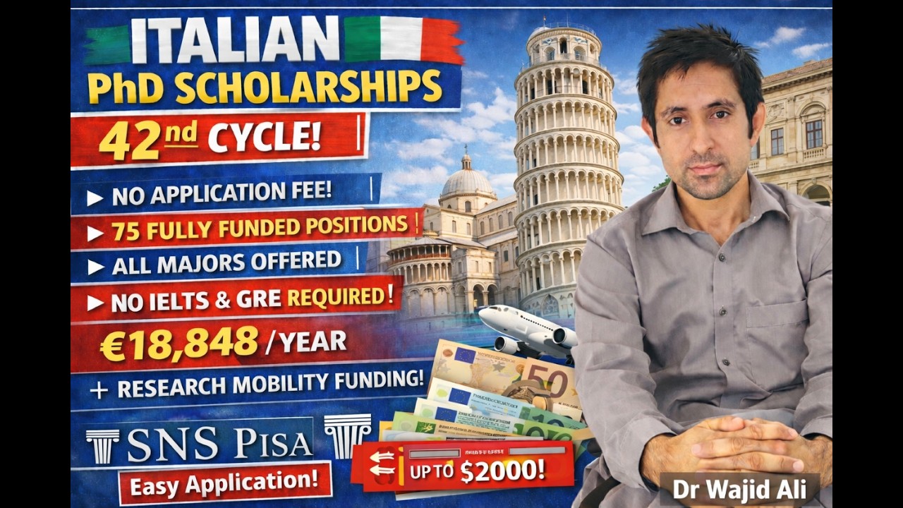 75 fully funded PhD Scholarships at SNS Pisa Italy / No application fee / Complete details.