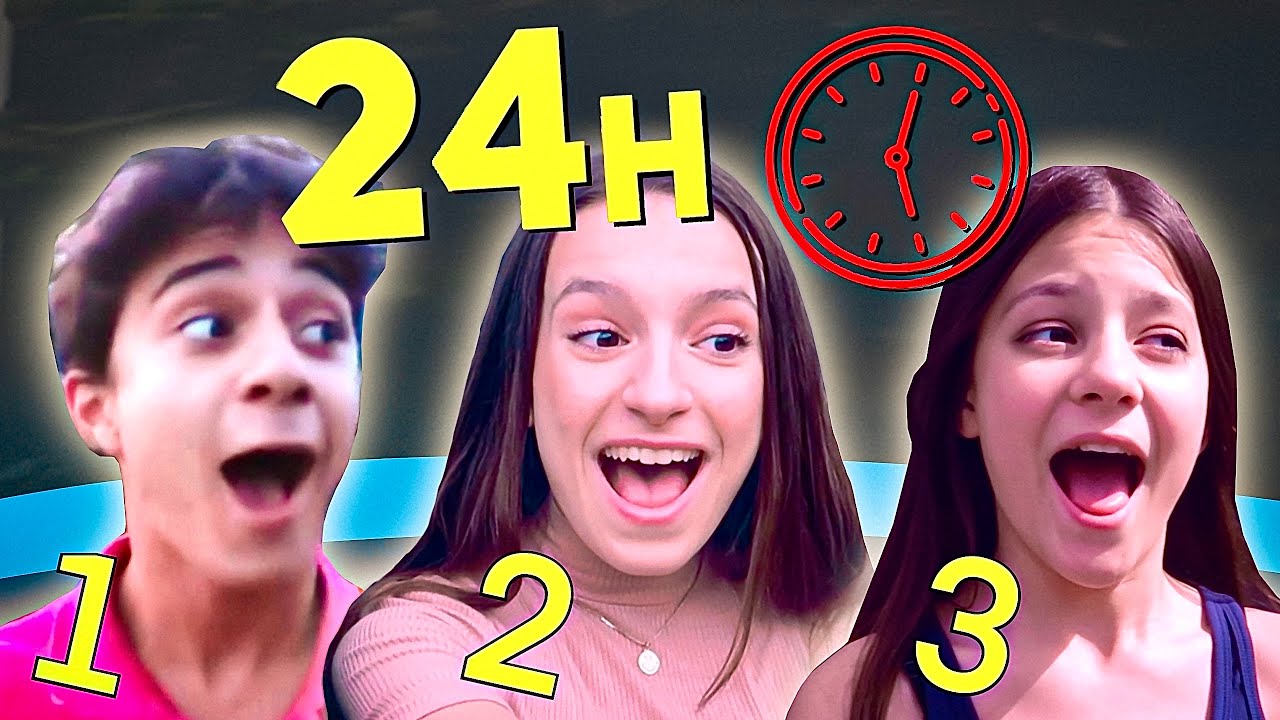24H dans un TRAMPOLINE 😱 COMPILATION avec L&eacute;vanah, &Eacute;lina et les cousins