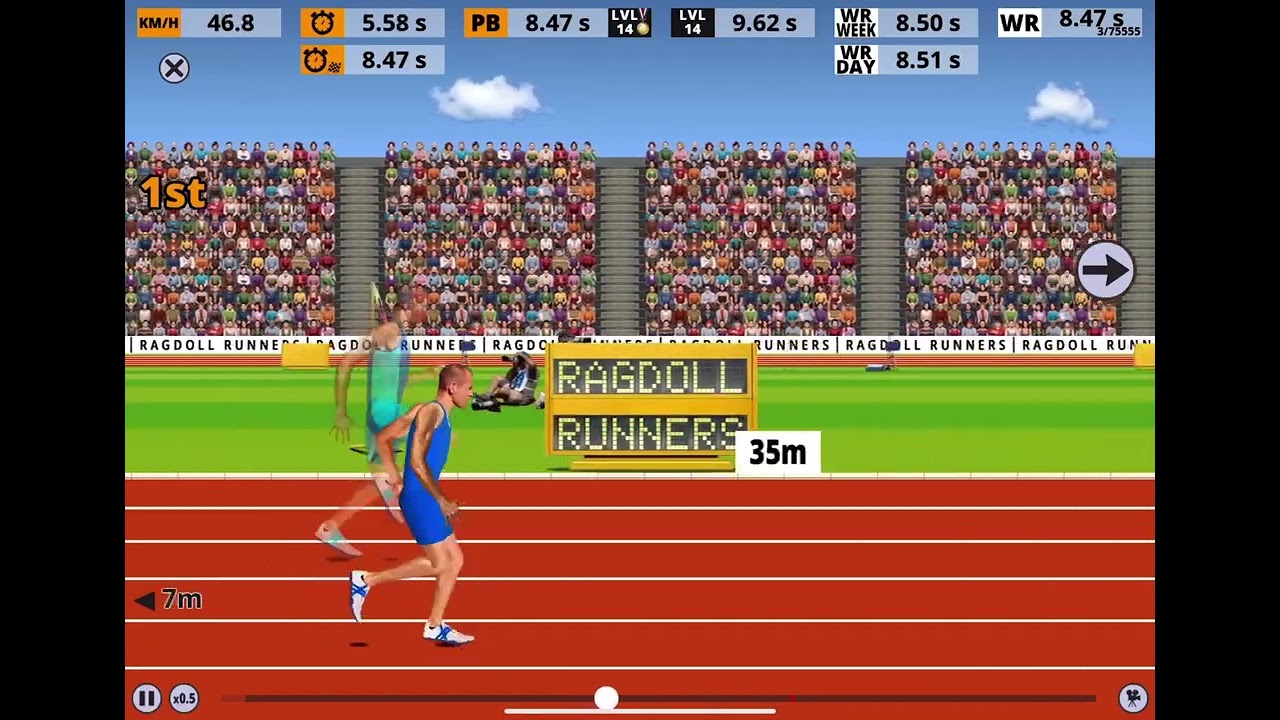 【Old WR】8.47s By Scatte-R  Ragdoll runners easy 100m