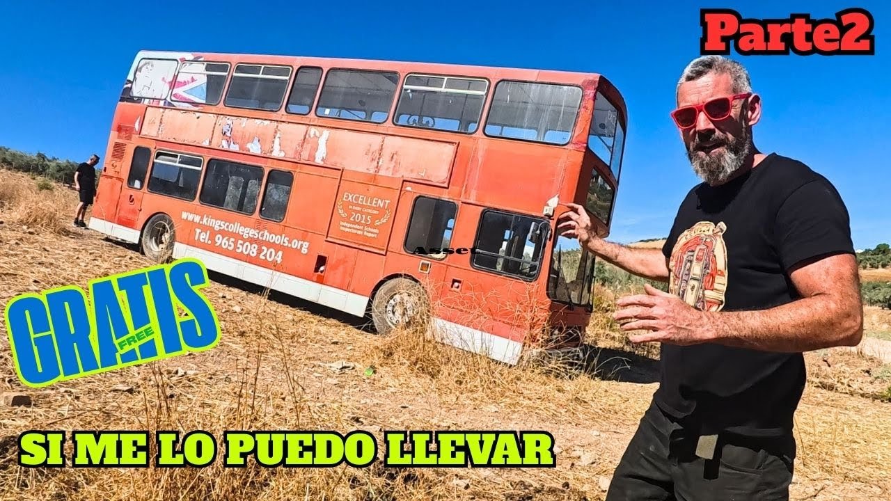 Autobus Inglés ABANDONADO gratis si me lo puedo llevar (NO ES TAN FACIL)
