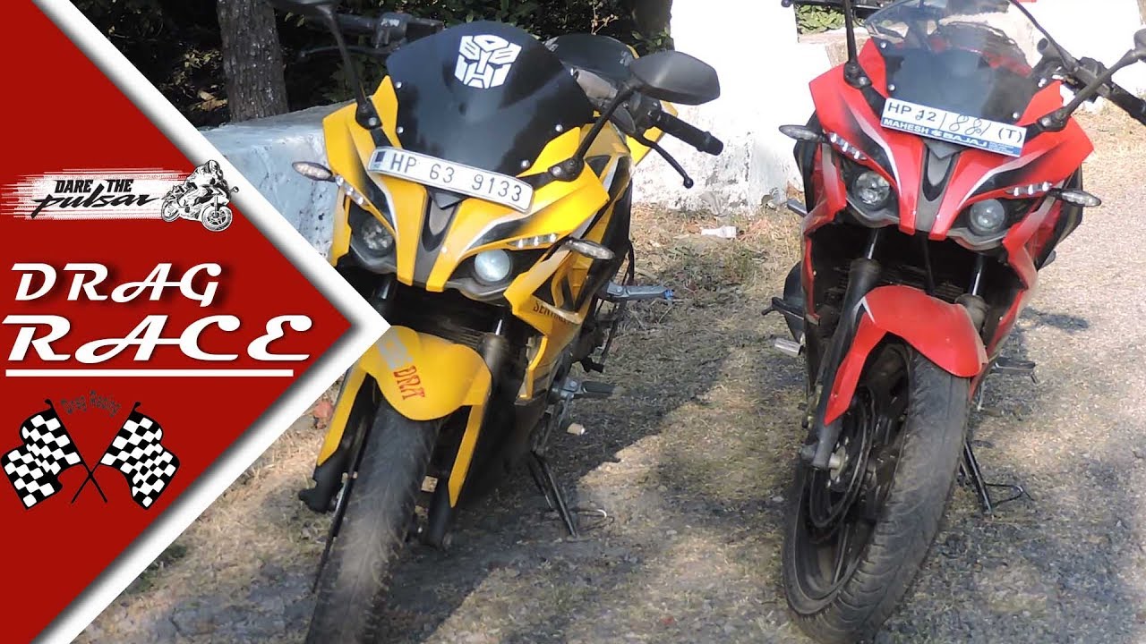 DRAG RACE between two modified pulsar 200rs