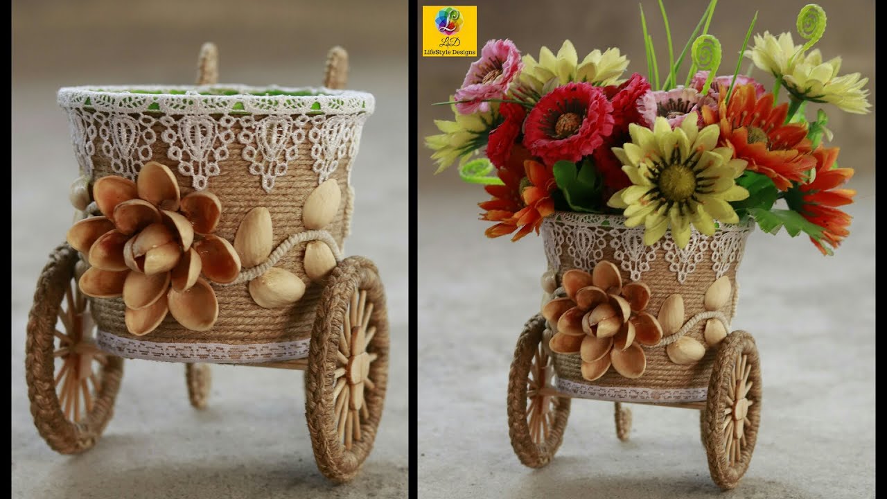 Jute craft ideas | Home decorating idea handmade | Flower Vase | DIY Jute Craft Decoration Design