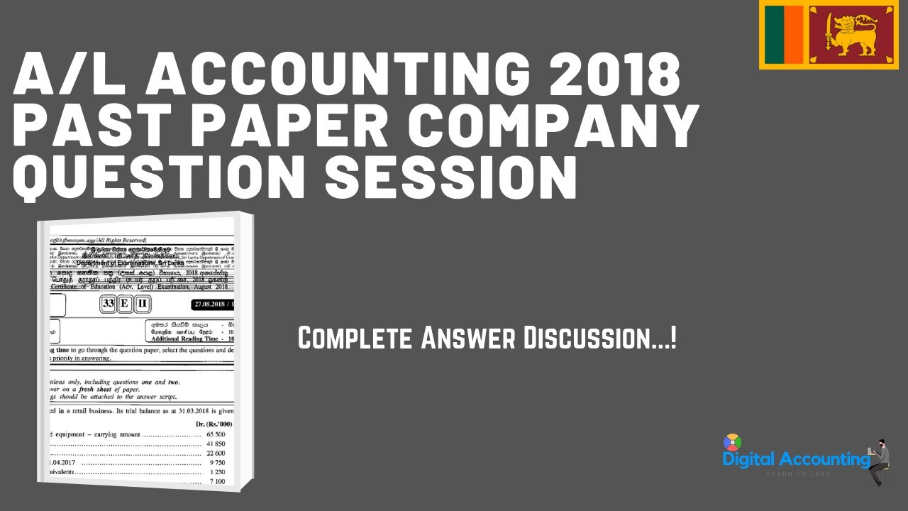 a/l accounting past papers - 2018 a/l accounting paper Company  Question