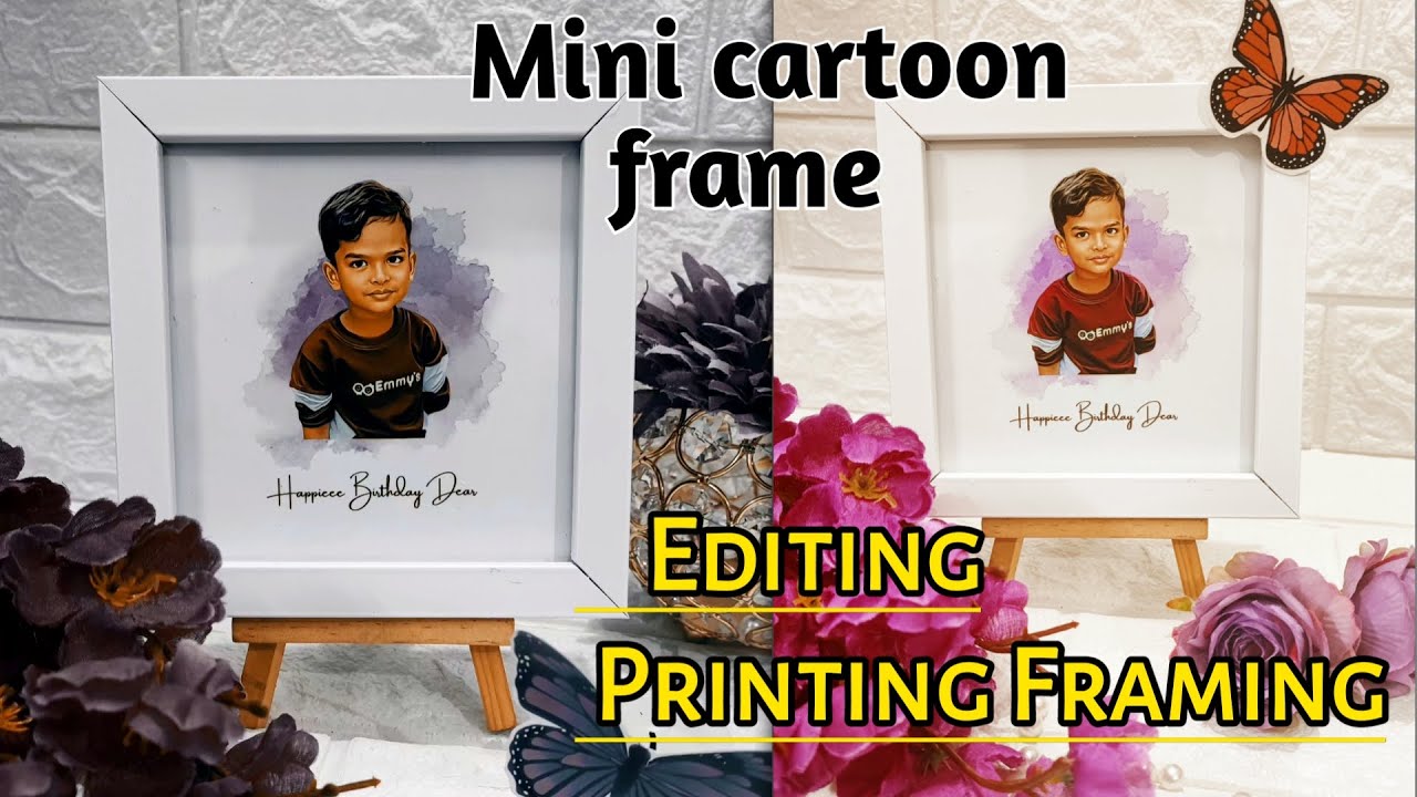 Detailed video how to make mini cartoon frames | Toonme app Cartoon frame | Editing printing framing