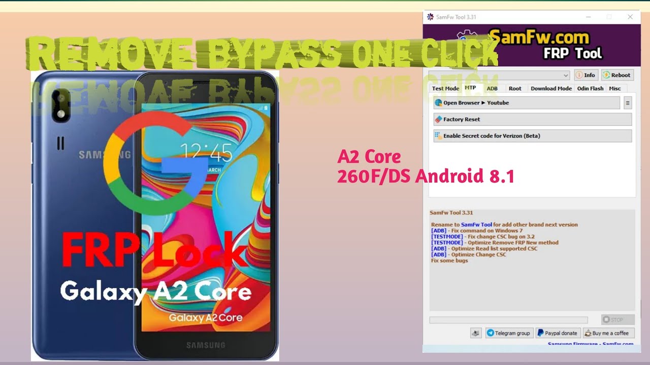 Como remover conta google SAMSUNG A2 CORE COM PC.