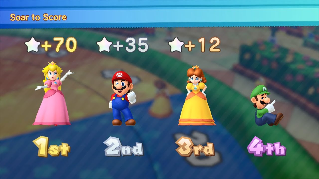 Mario Party 10 - Peach vs Mario vs Luigi vs Daisy - Mushroom Park