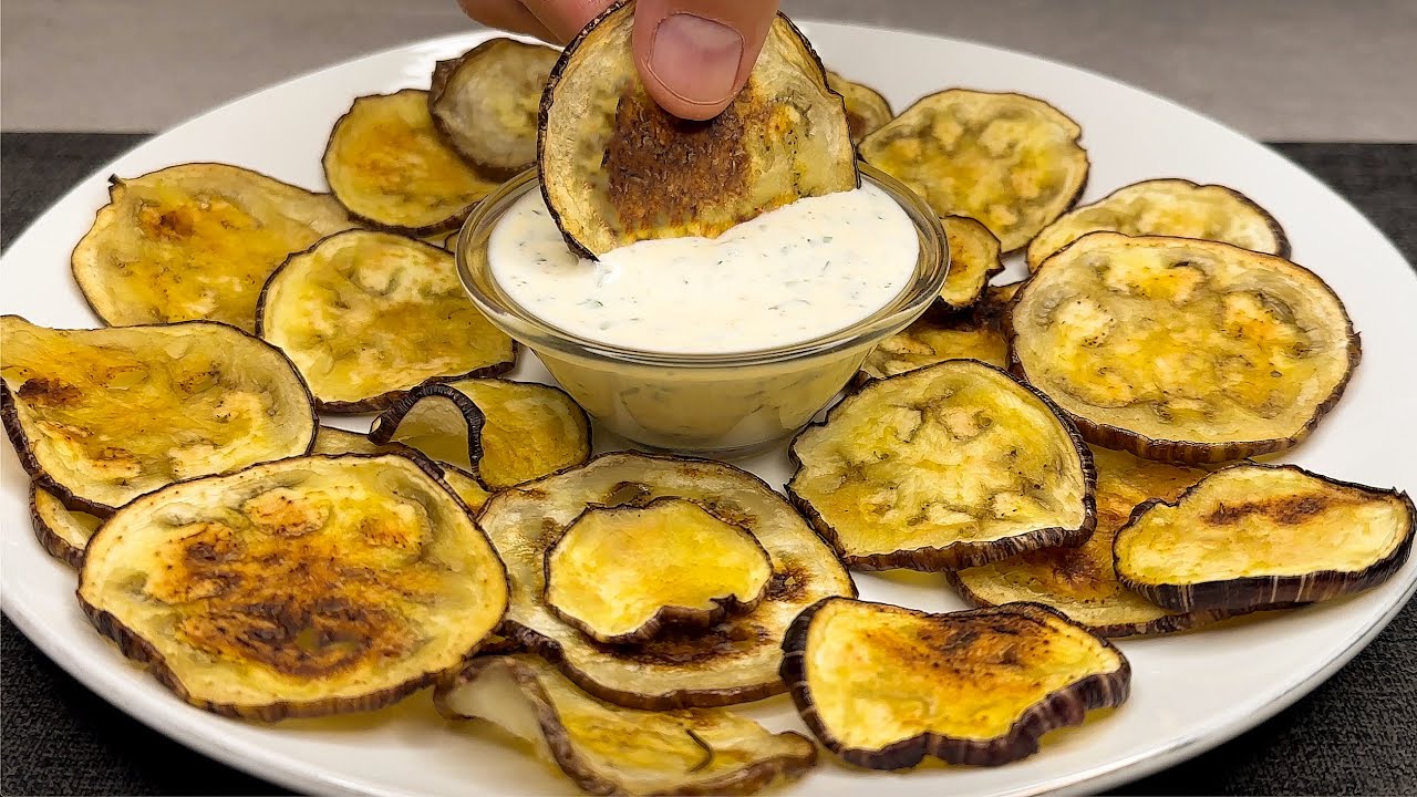Лучше, чем чипсы! Баклажаны хрустящие и вкусные, готовы всего за несколько минут! Никакой жарки!