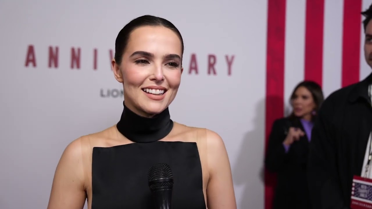 Zoey Deutch Interview at the ANNIVERSARY Movie Premiere Red Carpet Event in New York City