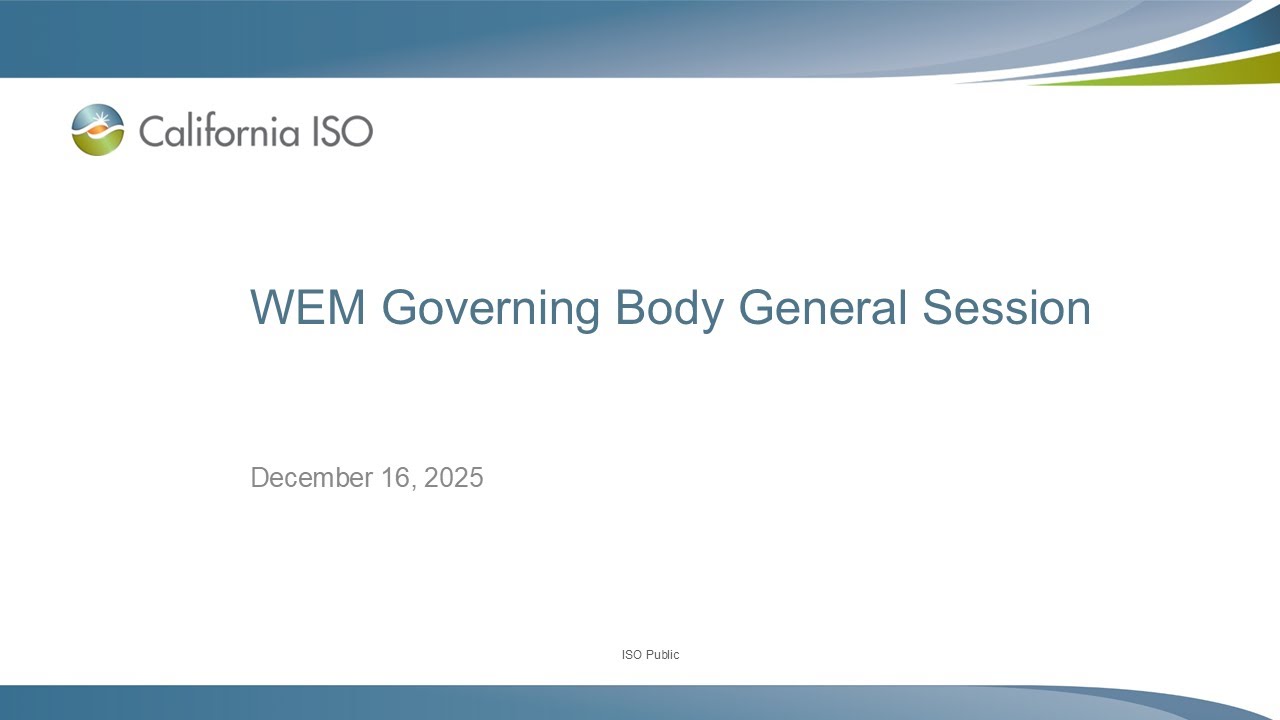 Dec 16, 2025 -  WEM Governing Body General Session