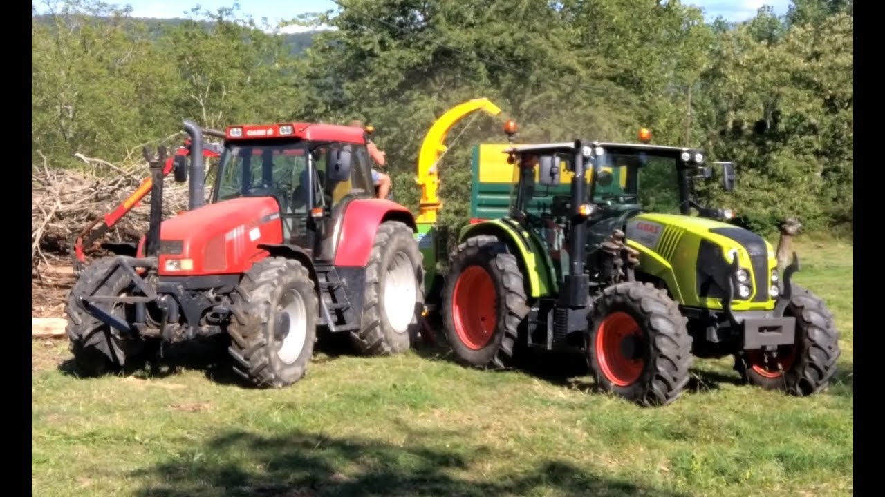 Broyage de bois 2019 / Case Ih CS 120 / Claas Arion 420 / CAT TH 407 / HEIZOHACK HM 6-400
