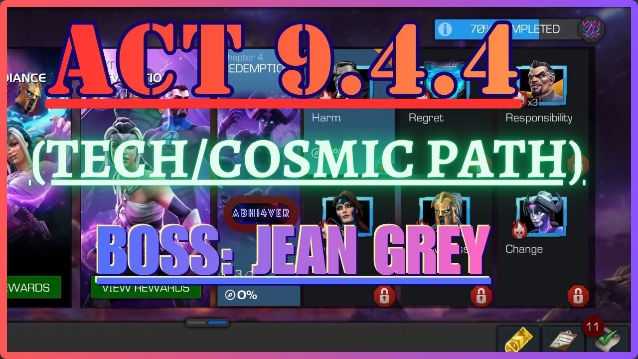 Act 9 | 9.4.4 | EASY path | Tech/Cosmic path | Jean Grey Boss | Complete guide | MCOC |
