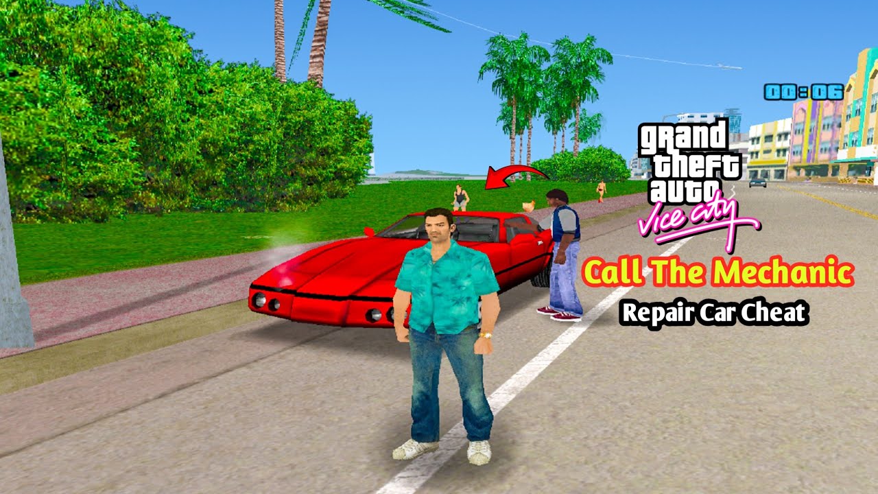GTA Vice City Car Repair Cheat Code | Call The Mechanic Mod