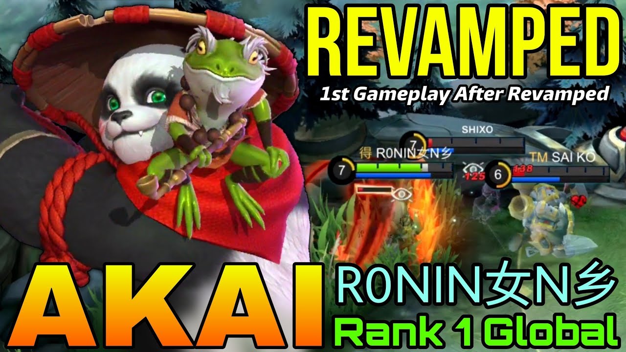 New Revamped Akai Gameplay! - Top 1 Global Akai by R0NIN女N乡 - Mobile Legends