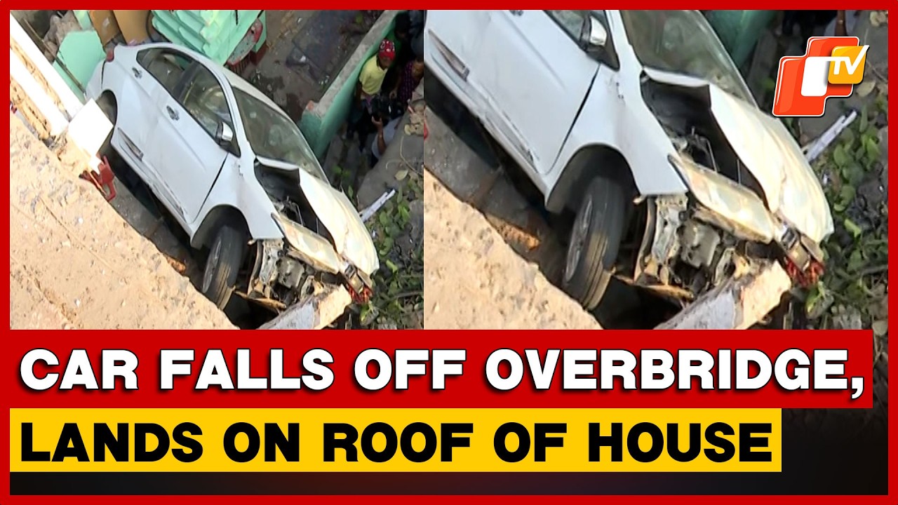 Car Plunges From Flyover Near Shishu Bhavan In Bhubaneswar, No Fatalities Reported | Odisha
