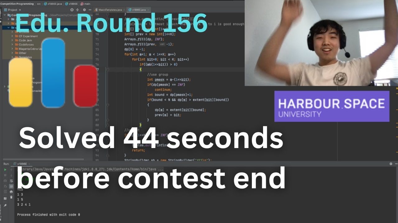 Solved in last minute of contest (Educational Codeforces Round 156)