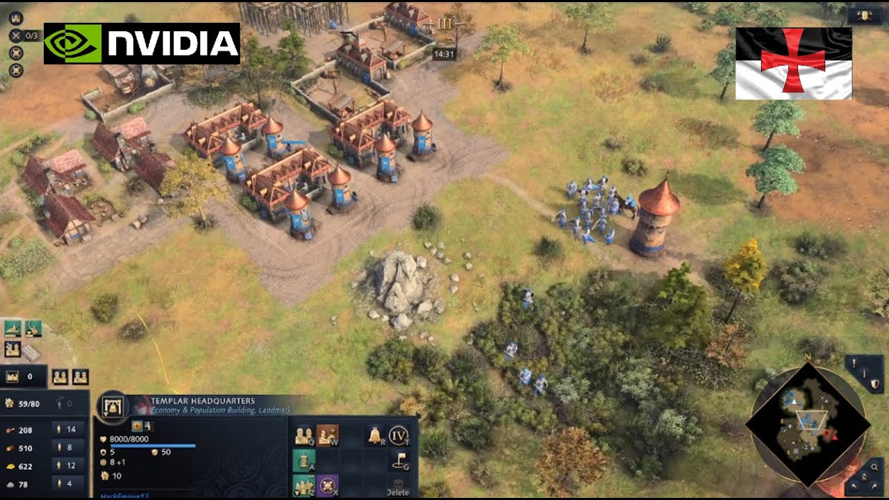 Age of Empires 4 - 1v1 Knights templar vs Delhi Sultanate Fast Win | Multiplayer Gameplay
