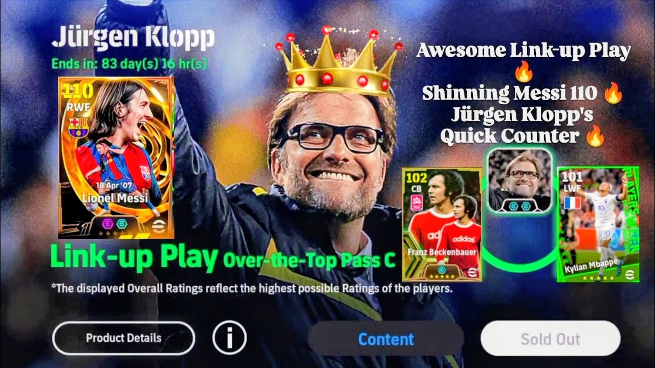 JÜRGEN KLOPP OVER THE TOP PASS C | eFootball 2026 | MESSI 110 | AWESOME LINK-UP PLAY.