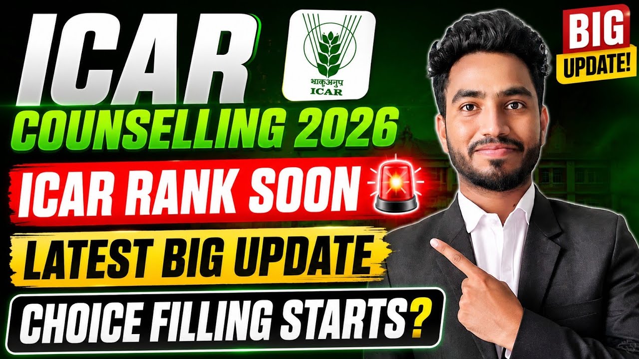 ICAR RANK CARD UPDATE🚨 Latest Big Update🔥 Choice filling starts?✅