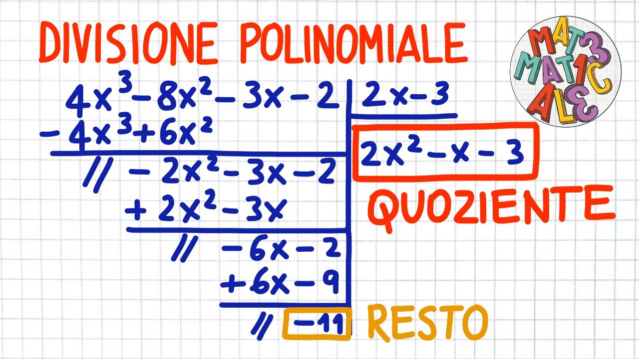DIVISIONE di due POLINOMI nella STESSA VARIABILE               _ CL74
