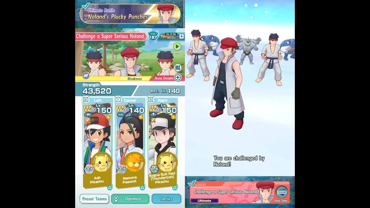 Nemona, Ash and SST Red VS Noland's Plucky Punches [Pokémon Masters EX]