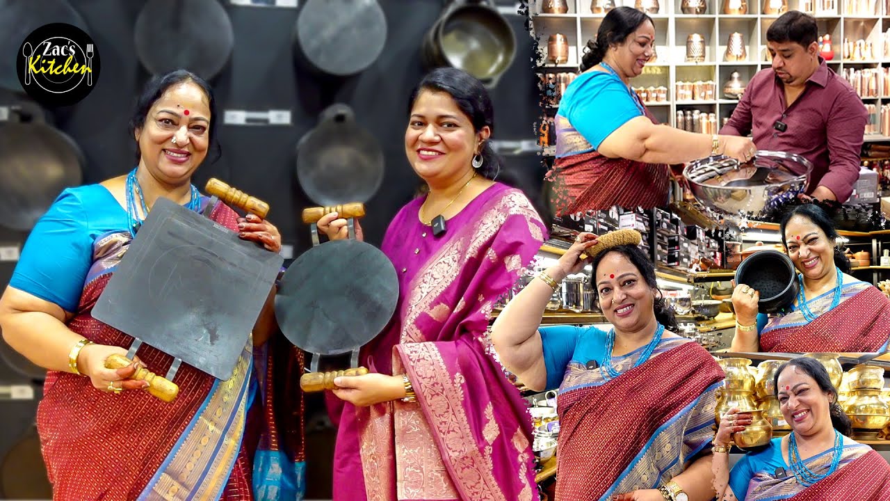 Rosh Cookware's Shop Tour with Actress Nalini Amma/உங்க வீட்டு Kitchen Ku பித்தளை,வெங்கலப் பொருட்கள்