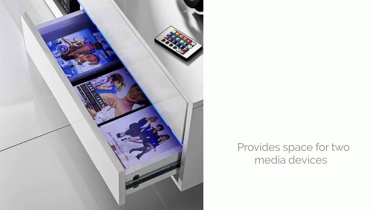 SIENNA TV STAND UNIT IN HIGH GLOSS WITH MULTI LED LIGHTS