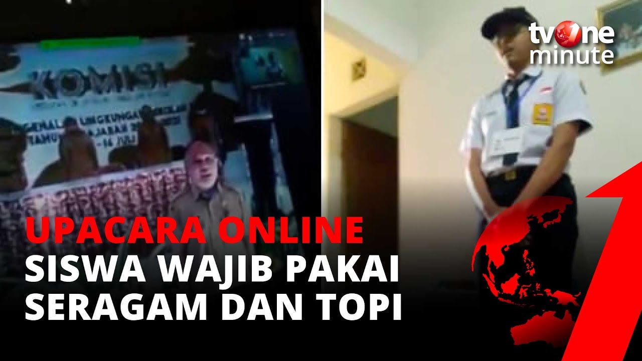 UNIK! Ratusan Siswa SMA Lakukan Upacara Online, Wajib Pakai Seragam dan Topi