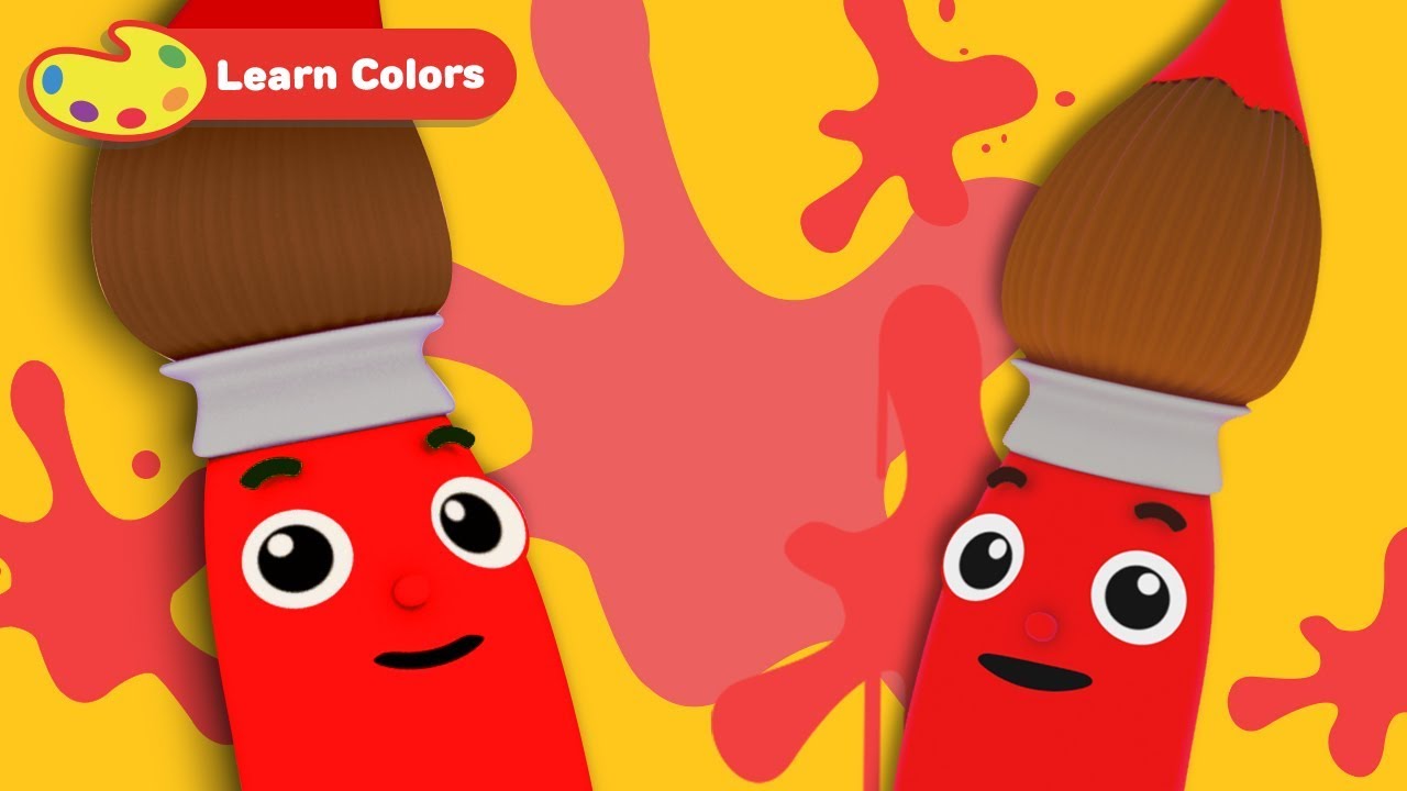 Learn Colors for Children w Petey Paintbrush | Toddler Learning Video Words | First University
