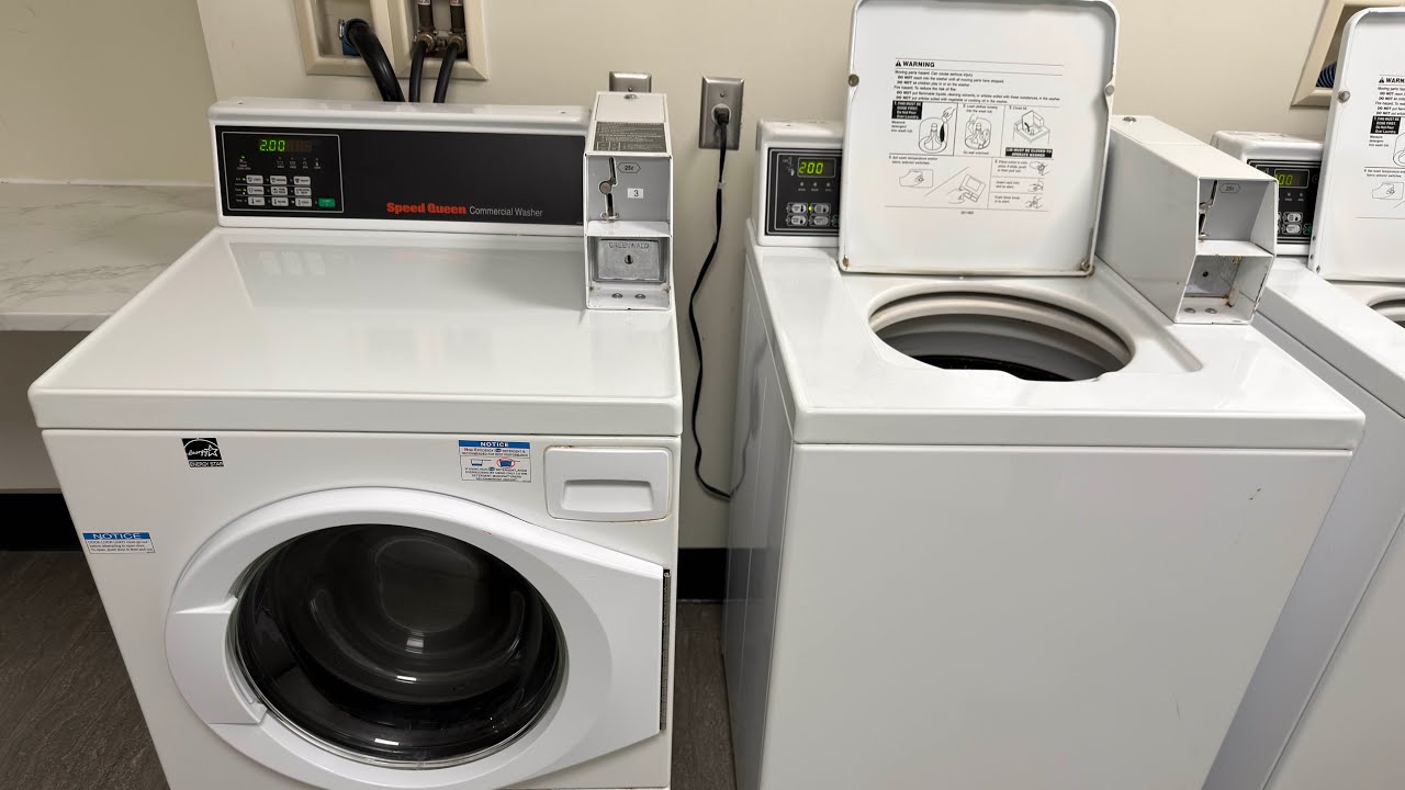 Speed Queen SFNBC2PP112TW01 And SFNNCRSP113TW01 Commercial Washers