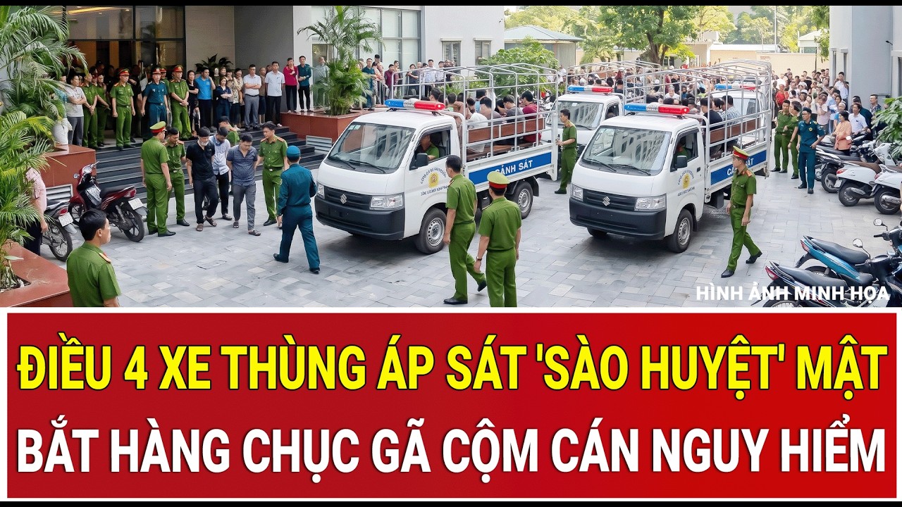 Bản tin s&aacute;ng: Điều 4 xe th&ugrave;ng &aacute;p s&aacute;t 's&agrave;o huyệt' mật, bắt h&agrave;ng chục g&atilde; cộm c&aacute;n nguy hiểm