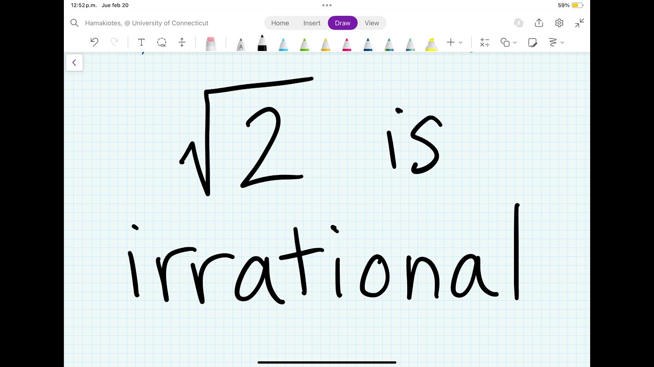 Prove that the sqrt(2) is irrational.
