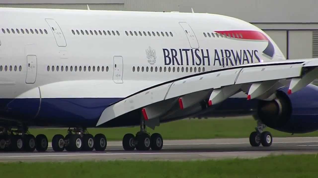 British Airways Airbus A380 G-XLEA Takeoff and Landing - Test Fly 2013, May 24th