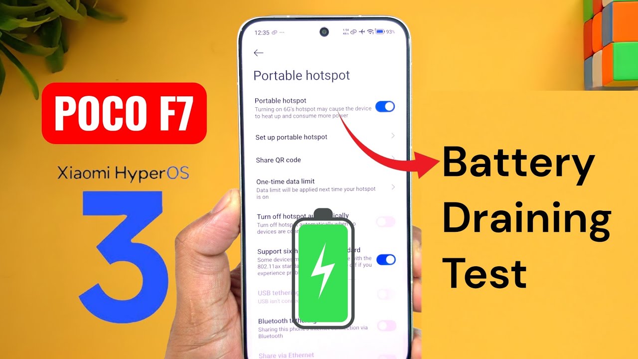 Тест на разрядку батареи POCO F7 HyperOS 🔥🔥🔥🔥