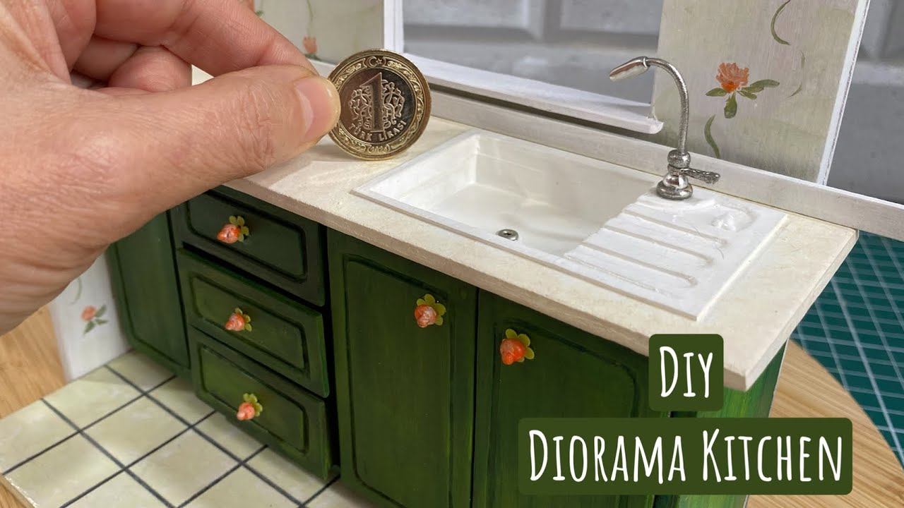 How To Make a Mini Kitchen for Your Diorama! Scale 1:12