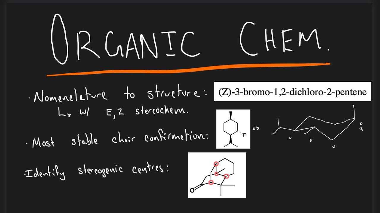 Organic Chem - Finding stable confirmations, drawing structures (w/ E, Z), identify stereo centers