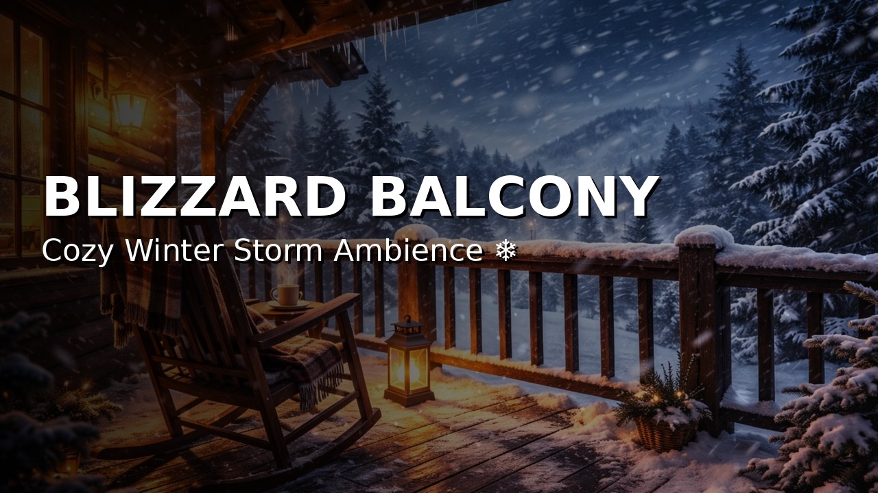 Schneesturm auf dem Balkon ❄ Winter Ambience & Blizzard Sounds zum Schlafen