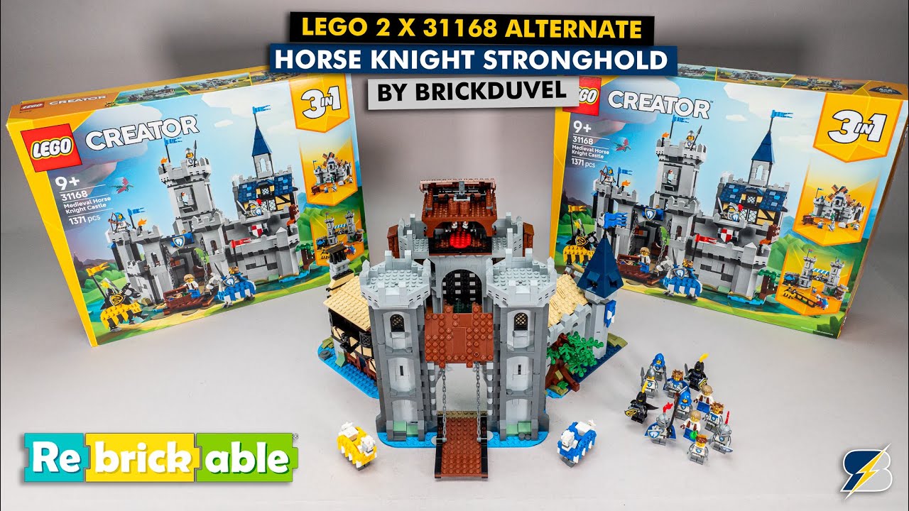 The Horse Knight Stronghold by BrickDuvel - 2 x 31168 alternate from Rebrickable