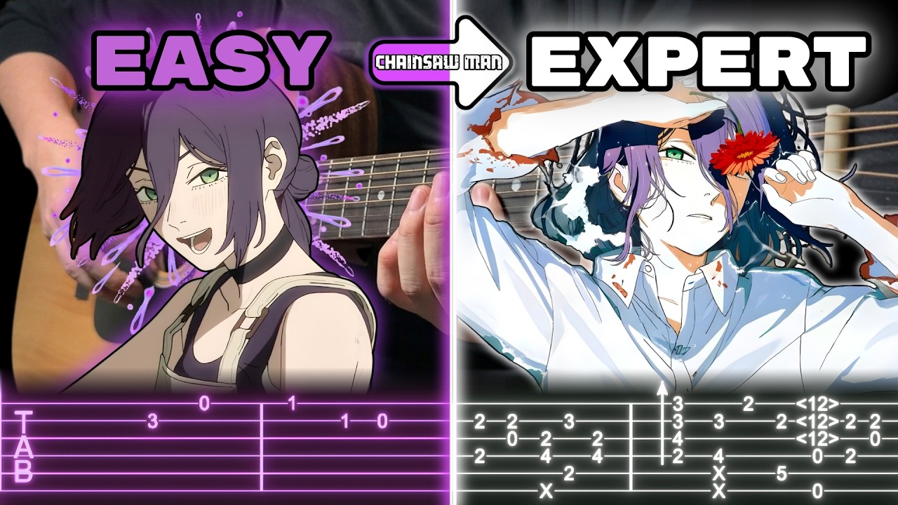 JANE DOE - Chainsaw Man: Reze Arc | EASY to EXPERT [Fingerstyle Guitar]