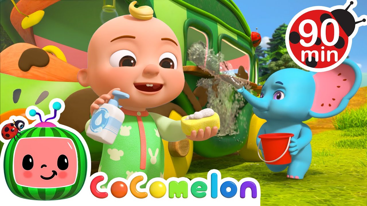 Wheels On The Bus 🚌 Scrub Scrub Scrub! 🫧 | CoComelon - Animal Time | Nursery Rhymes for Babies