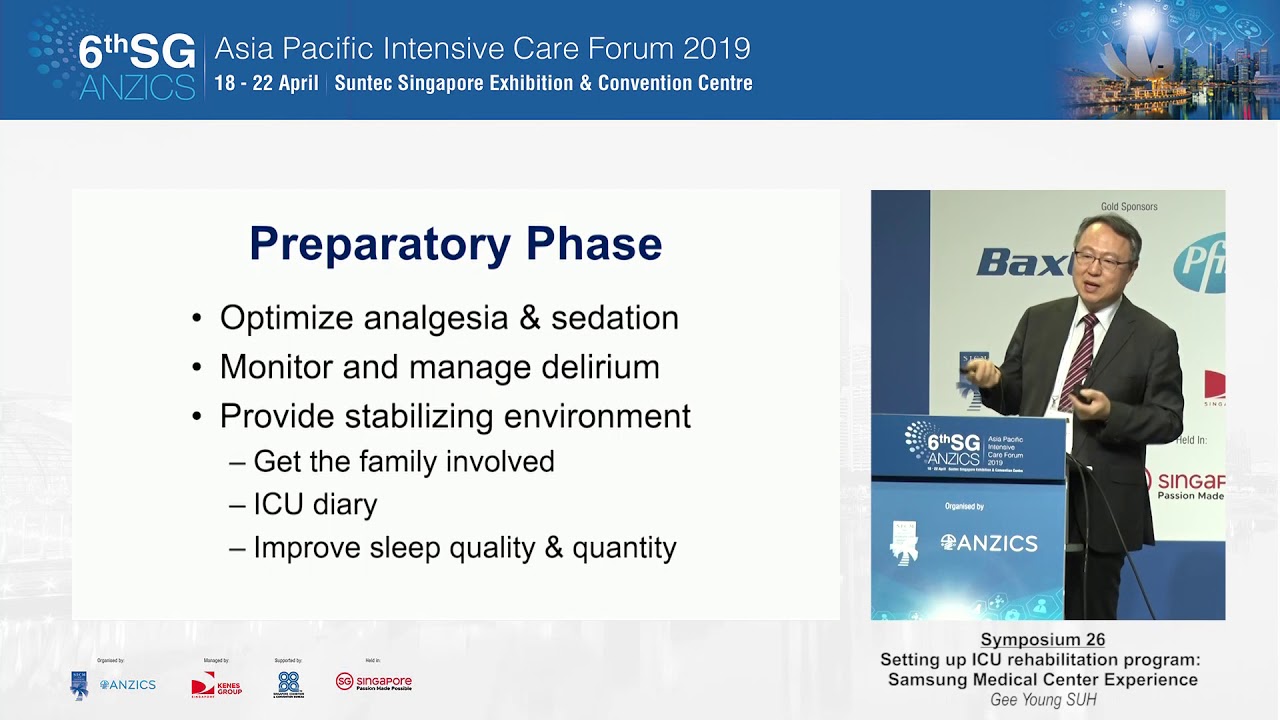 SG-ANZICS 2019: Setting up ICU rehabilitation program : Samsung Medical Center Experience